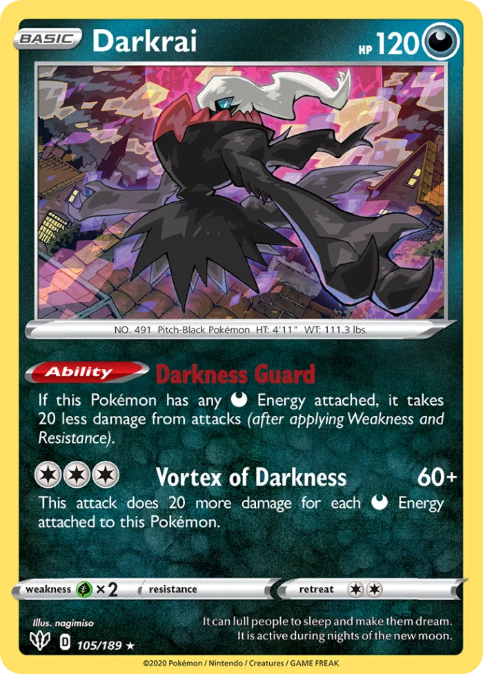 Darkrai #105 Darkness Ablaze Pokemon card