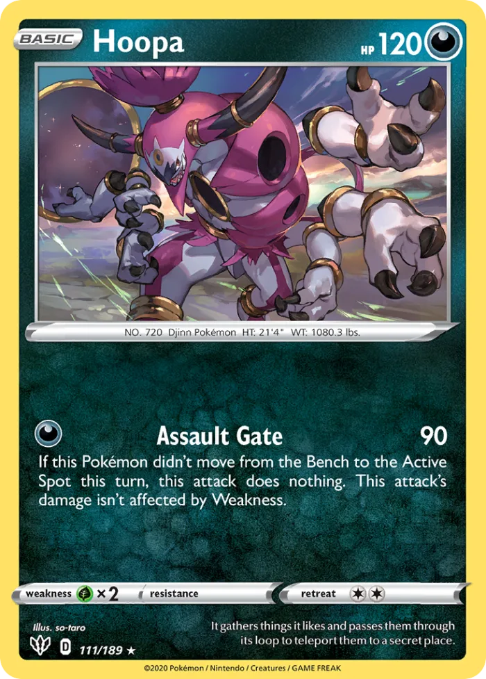Hoopa #111 Darkness Ablaze Pokemon card