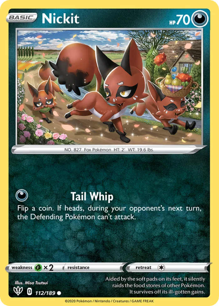 Nickit #112 Darkness Ablaze Pokemon card