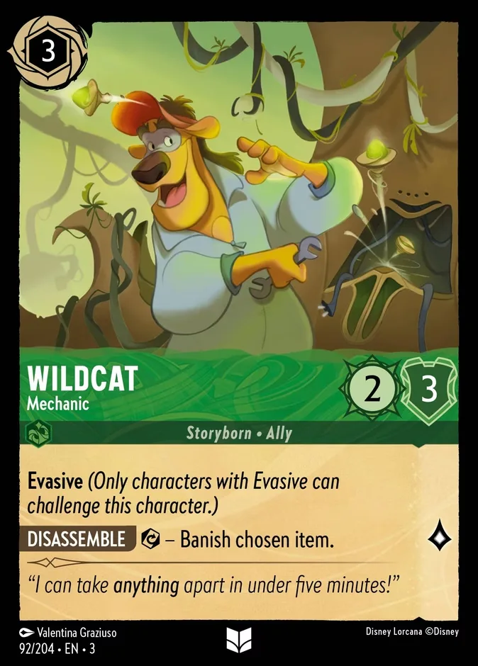 Wildcat #92 Into the Inklands Disney Lorcana card
