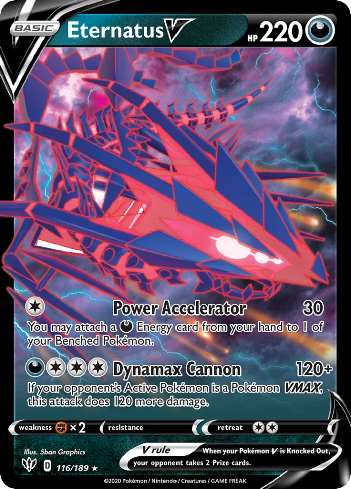 Eternatus V #116 Darkness Ablaze Pokemon card