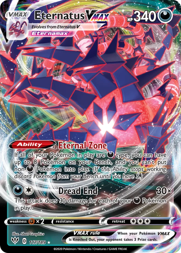 Eternatus VMAX #117 Darkness Ablaze Pokemon card