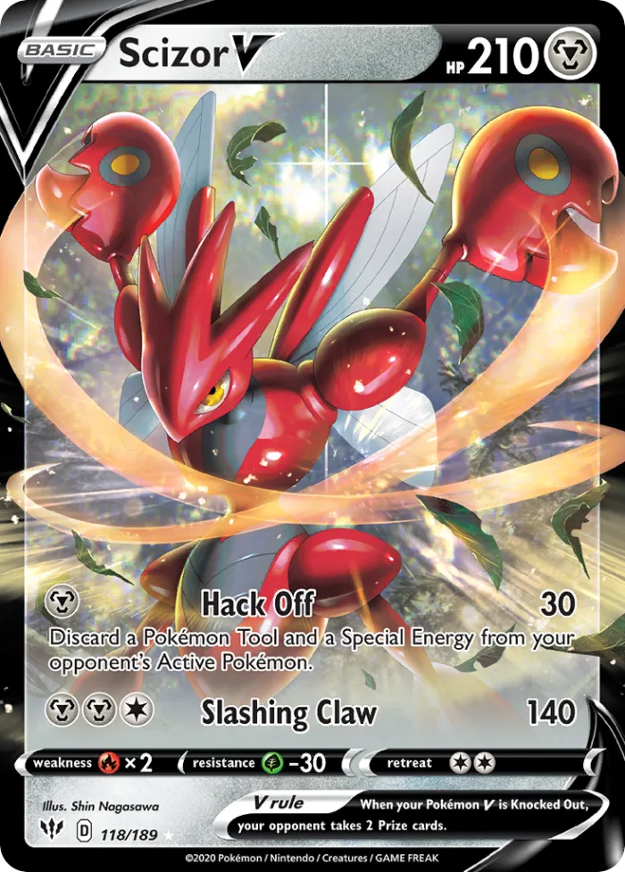 Scizor V #118 Darkness Ablaze Pokemon card