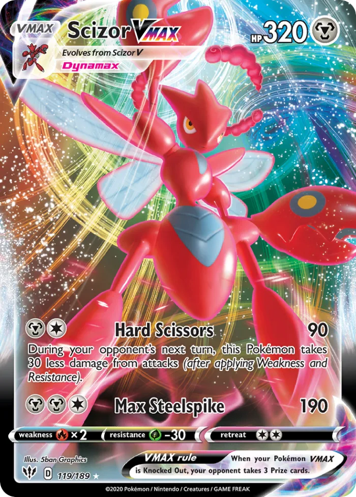 Scizor VMAX #119 Darkness Ablaze Pokemon card