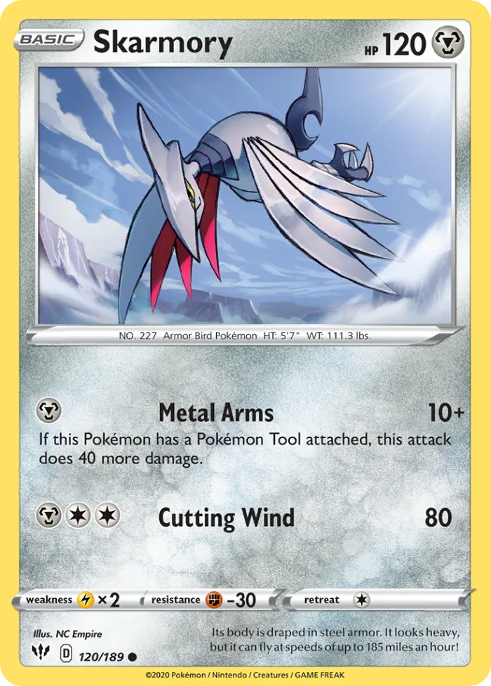 Skarmory #120 Darkness Ablaze Pokemon card