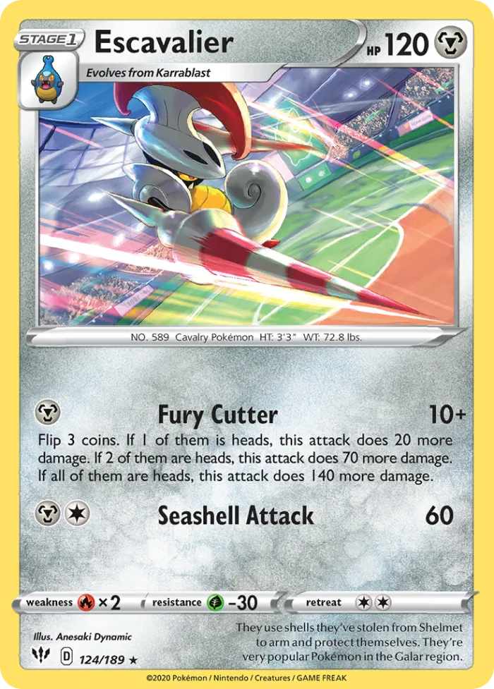 Escavalier #124 Darkness Ablaze Pokemon card