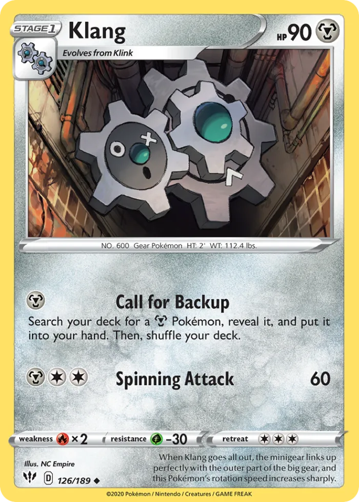 Klang #126 Darkness Ablaze Pokemon card