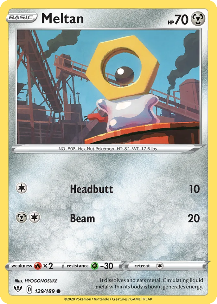 Meltan #129 Darkness Ablaze Pokemon card