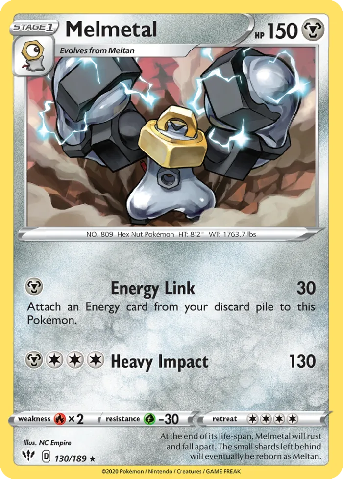 Melmetal #130 Darkness Ablaze Pokemon card