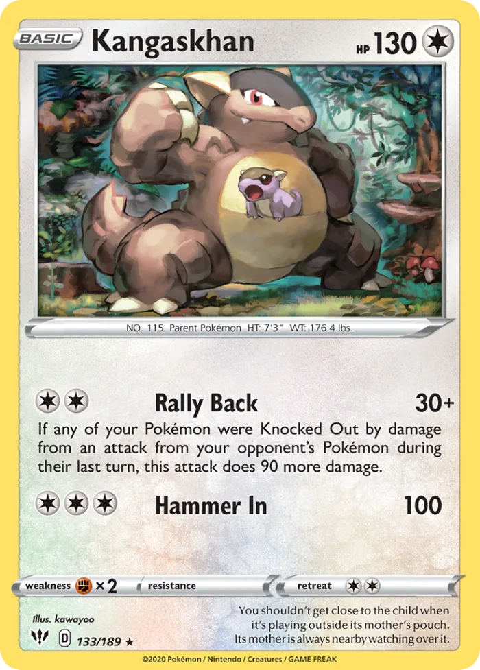 Kangaskhan #133 Darkness Ablaze Pokemon card