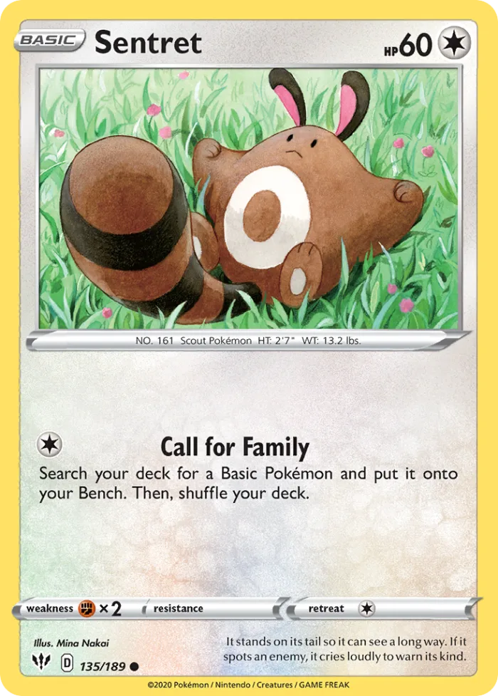 Sentret #135 Darkness Ablaze Pokemon card