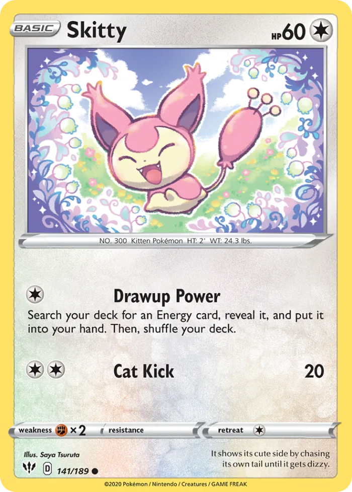 Skitty #141 Darkness Ablaze Pokemon card