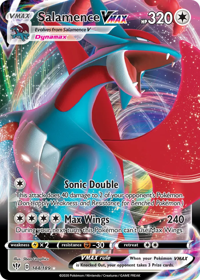 Salamence VMAX #144 Darkness Ablaze Pokemon card
