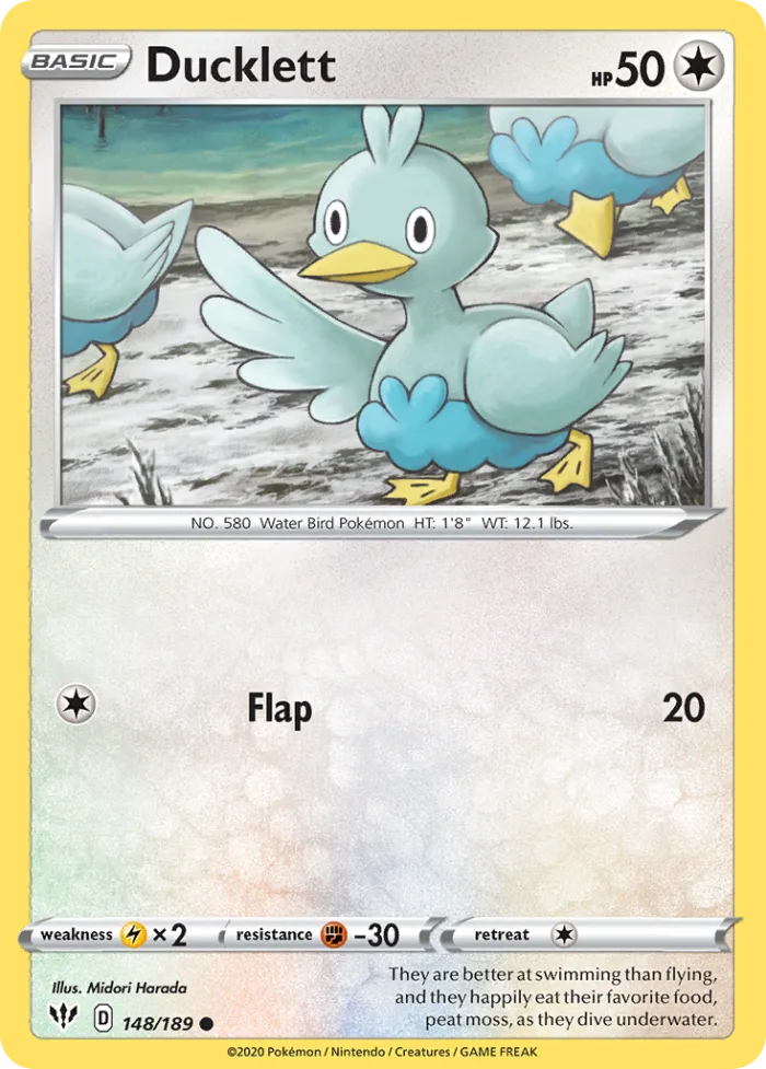 Ducklett #148 Darkness Ablaze Pokemon card