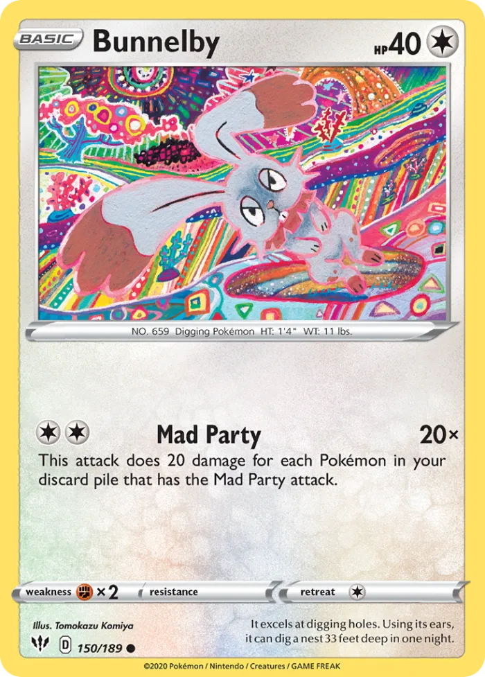 Bunnelby #150 Darkness Ablaze Pokemon card