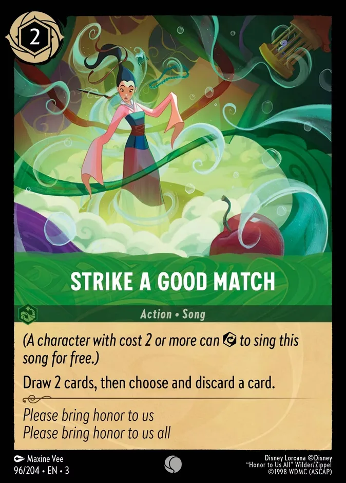 Strike a Good Match #96 Into the Inklands Disney Lorcana card