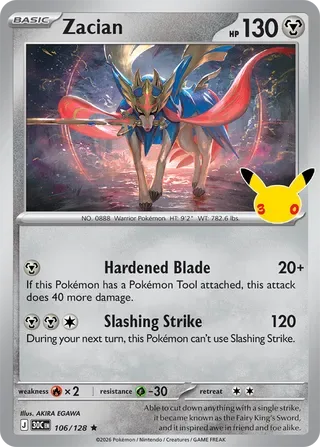 Zacian #106 30th Celebration Pokemon card
