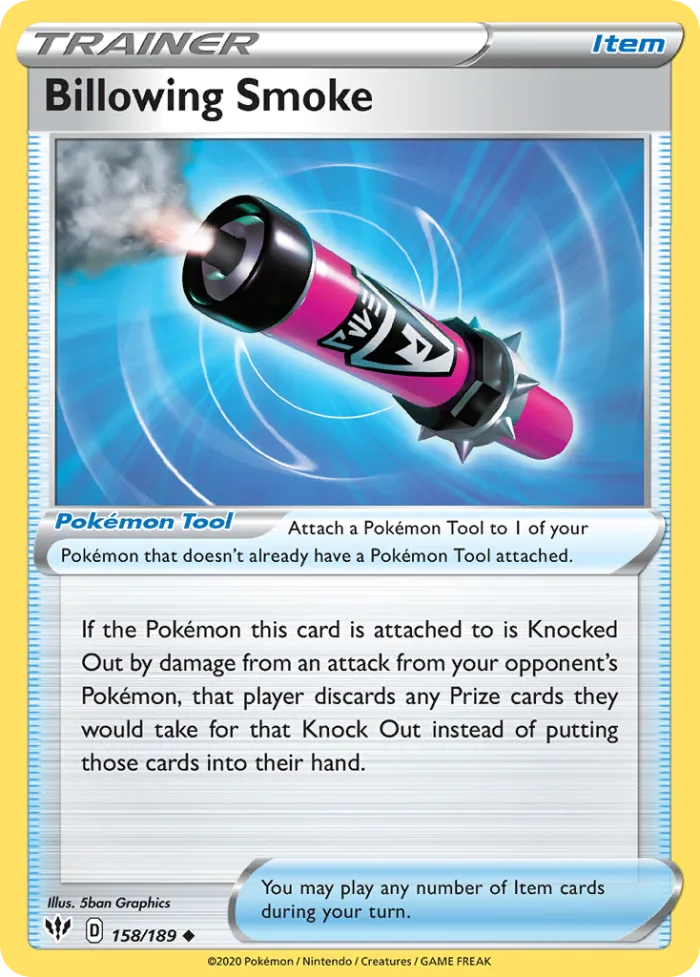 Billowing Smoke #158 Darkness Ablaze Pokemon card