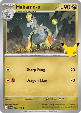 Hakamo-o #111 30th Celebration Pokemon card