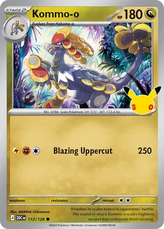 Kommo-o #112 30th Celebration Pokemon card