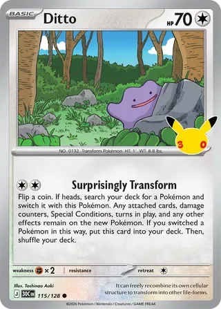 Ditto #115 30th Celebration Pokemon card
