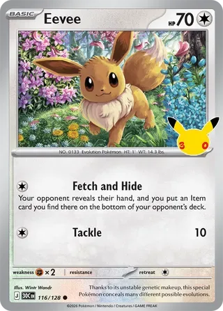 Eevee #116 30th Celebration Pokemon card