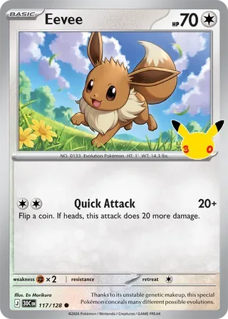 Eevee #117 30th Celebration Pokemon card