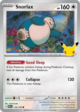Snorlax #119 30th Celebration Pokemon card
