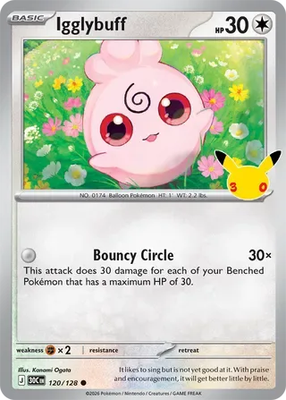 Igglybuff #120 30th Celebration Pokemon card