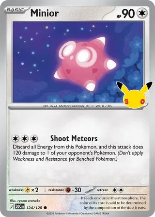 Minior #124 30th Celebration Pokemon card