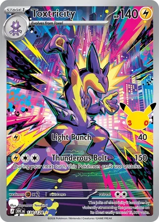 Toxtricity #134 30th Celebration Pokemon card