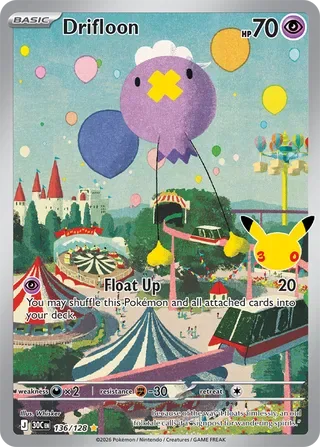Drifloon #136 30th Celebration Pokemon card
