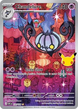 Chandelure #137 30th Celebration Pokemon card