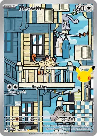 Meowth #144 30th Celebration Pokemon card