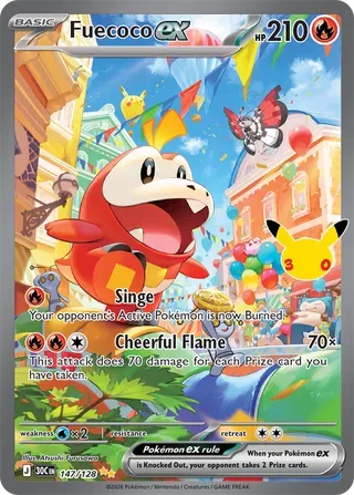 Fuecoco ex #147 30th Celebration Pokemon card
