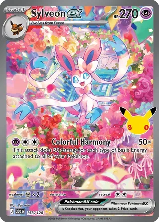 Sylveon ex #153 30th Celebration Pokemon card