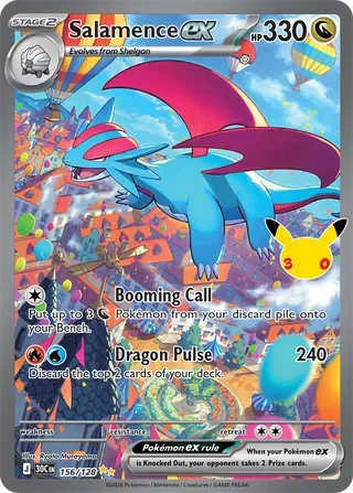 Salamence ex #156 30th Celebration Pokemon card