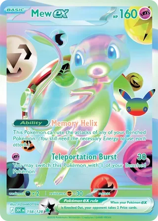 Mew ex #158 30th Celebration Pokemon card