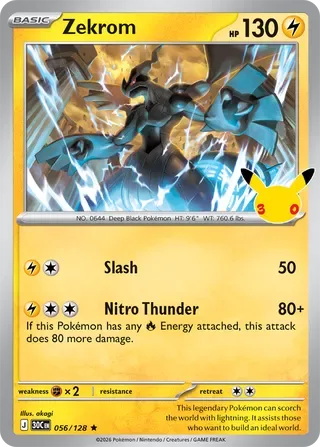 Zekrom #056 30th Celebration Pokemon card