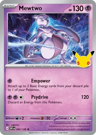 Mewtwo #063 30th Celebration Pokemon card
