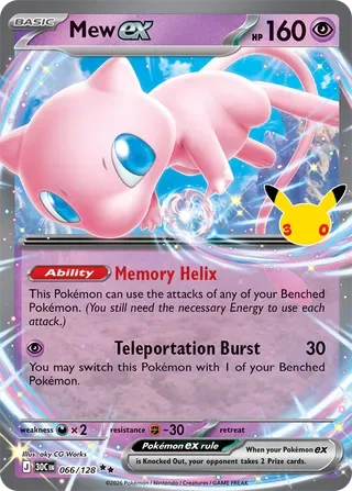 Mew ex #066 30th Celebration Pokemon card