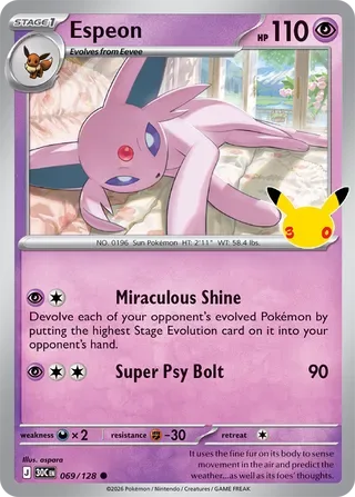 Espeon #069 30th Celebration Pokemon card
