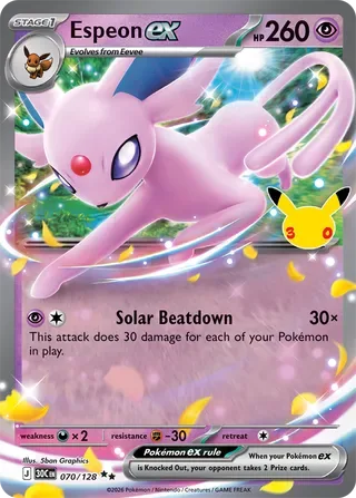 Espeon ex #070 30th Celebration Pokemon card