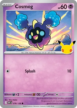Cosmog #078 30th Celebration Pokemon card