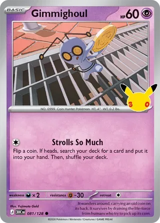Gimmighoul #081 30th Celebration Pokemon card