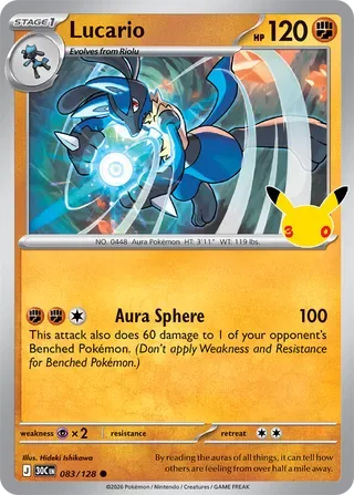 Lucario #083 30th Celebration Pokemon card