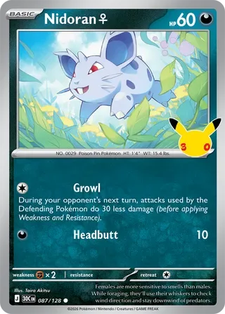 Nidoran [F] #087 30th Celebration Pokemon card