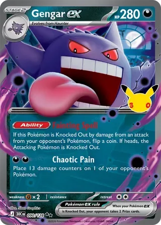 Gengar ex #090 30th Celebration Pokemon card
