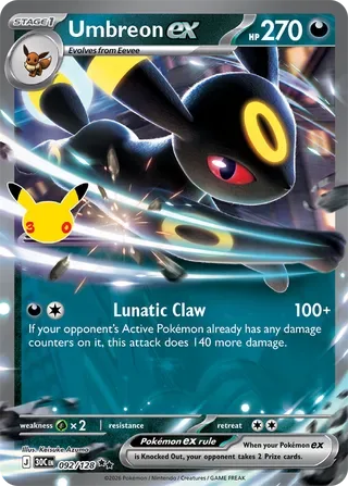 Umbreon ex #092 30th Celebration Pokemon card