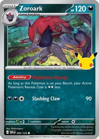 Zoroark #096 30th Celebration Pokemon card